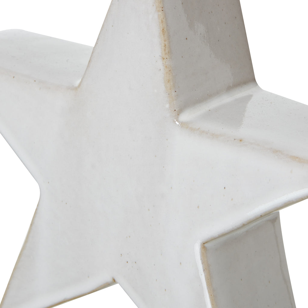Medium Ceramic Standing Star Decoration, detail close-up