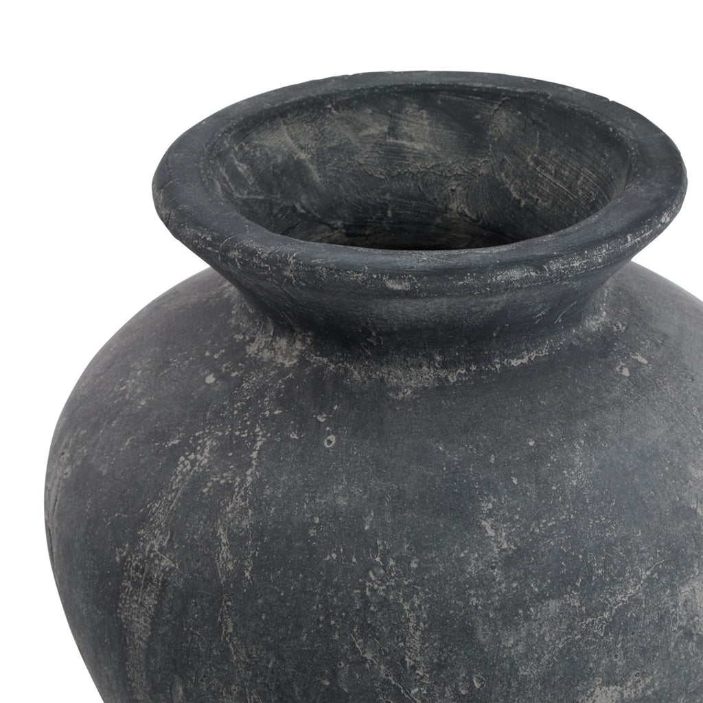 Amalfi Grey Vase — side view grey ceramic