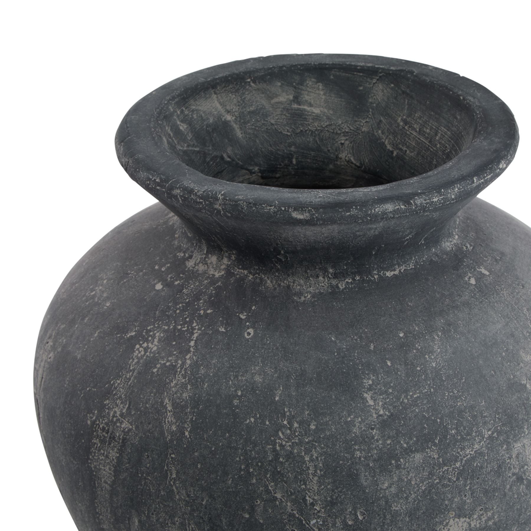 Amalfi Grey Vase — side view grey ceramic