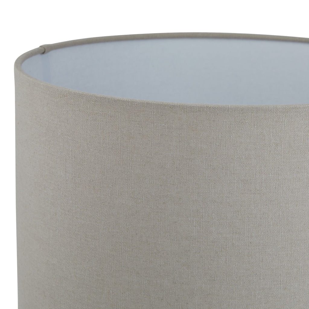 Siena Brown Table Lamp With Linen Shade — detail close-up grey ceramic