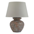 Siena Brown  Round Table Lamp With Linen Shade — main product view