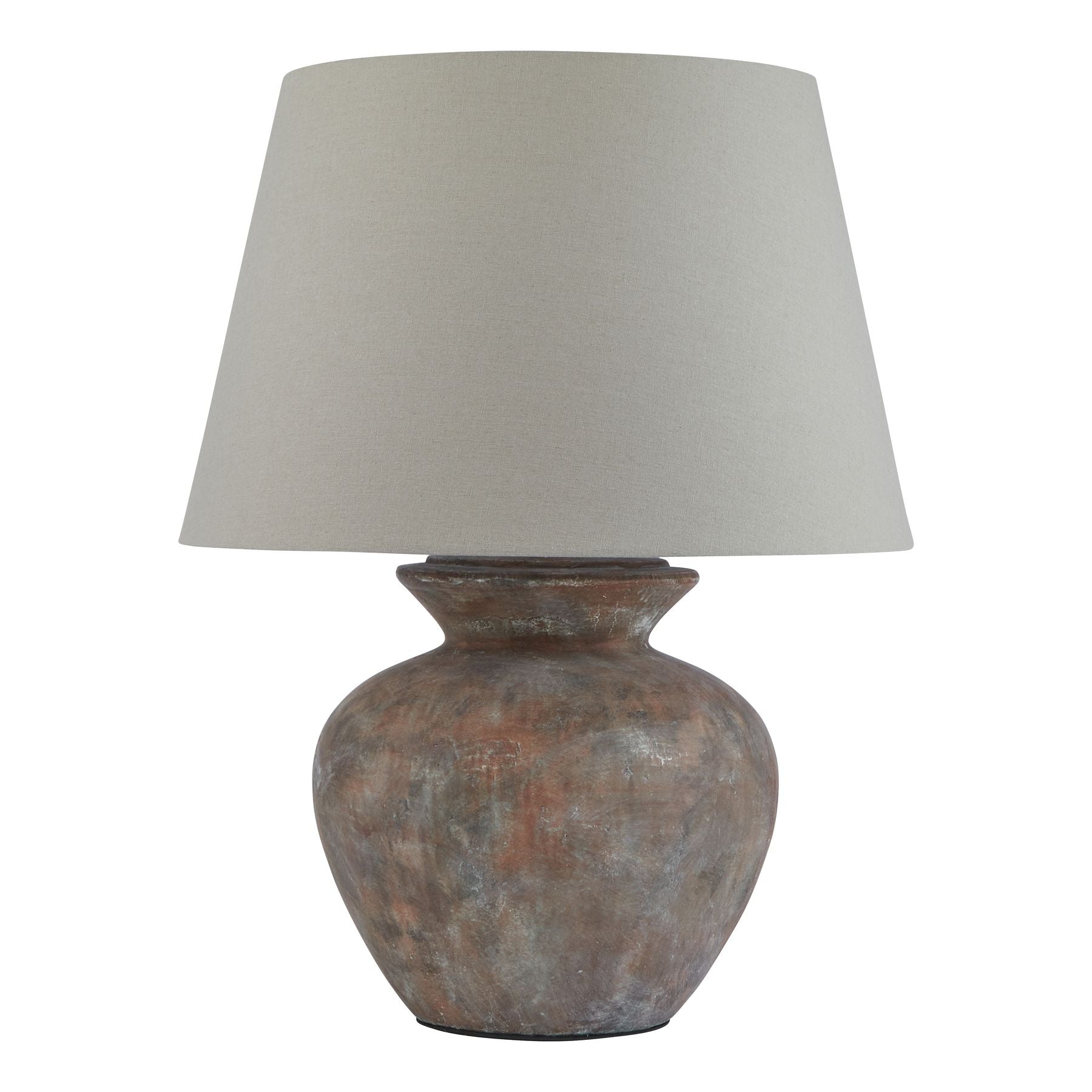 Siena Brown  Round Table Lamp With Linen Shade — main product view