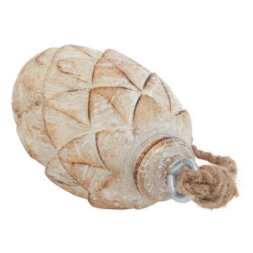 Antique White Wash Small Pine Cone Bauble, alternative angle