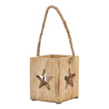 Natural Wooden Small Star Tealight Candle Holder — main product view
