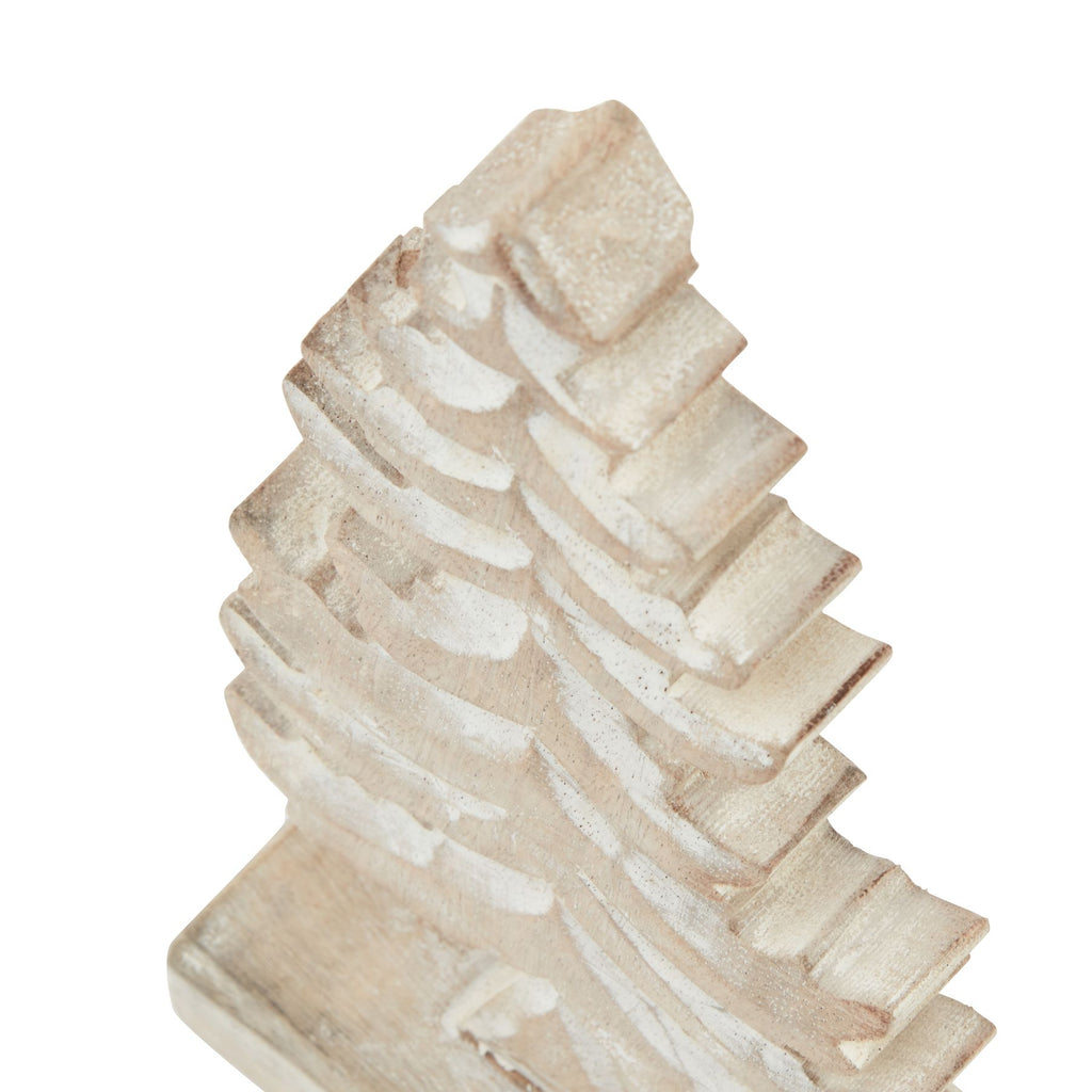 White Wash Collection Wooden Tiered Tree Decoration, alternative angle