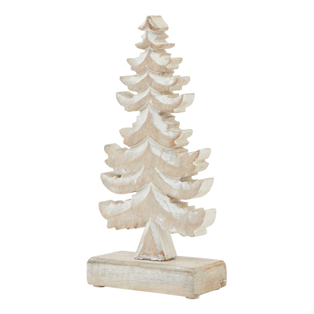 White Wash Collection Wooden Tiered Tree Decoration, main product view