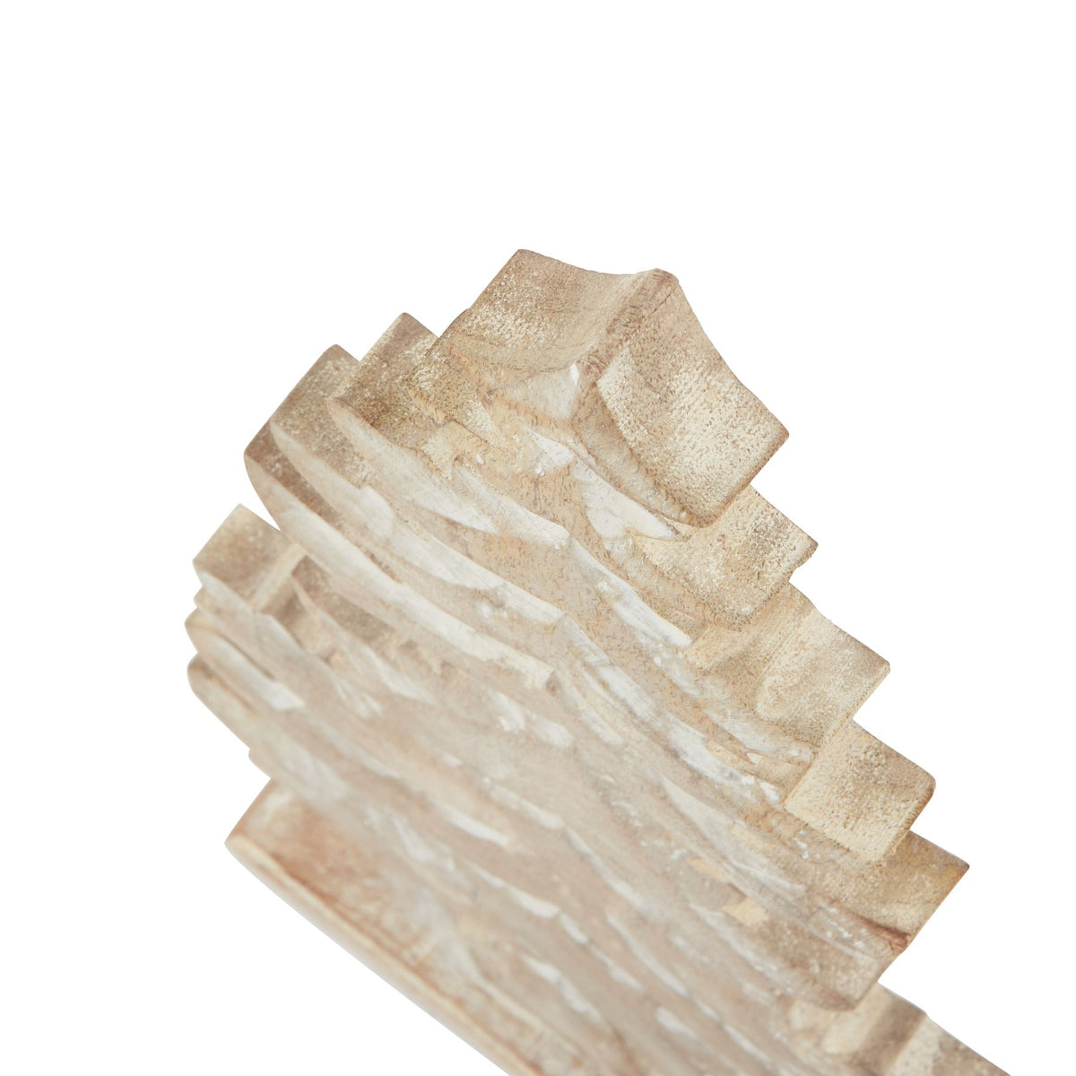 White Wash Collection Wooden Large Tiered Tree Decoration, alternative angle