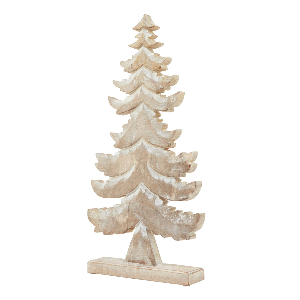 White Wash Collection Wooden Large Tiered Tree Decoration, main product view