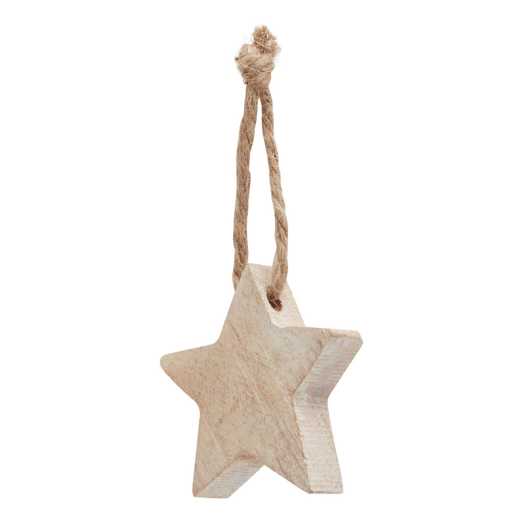 Pack Of 90 Wooden Star Hanging Decorations, alternative angle