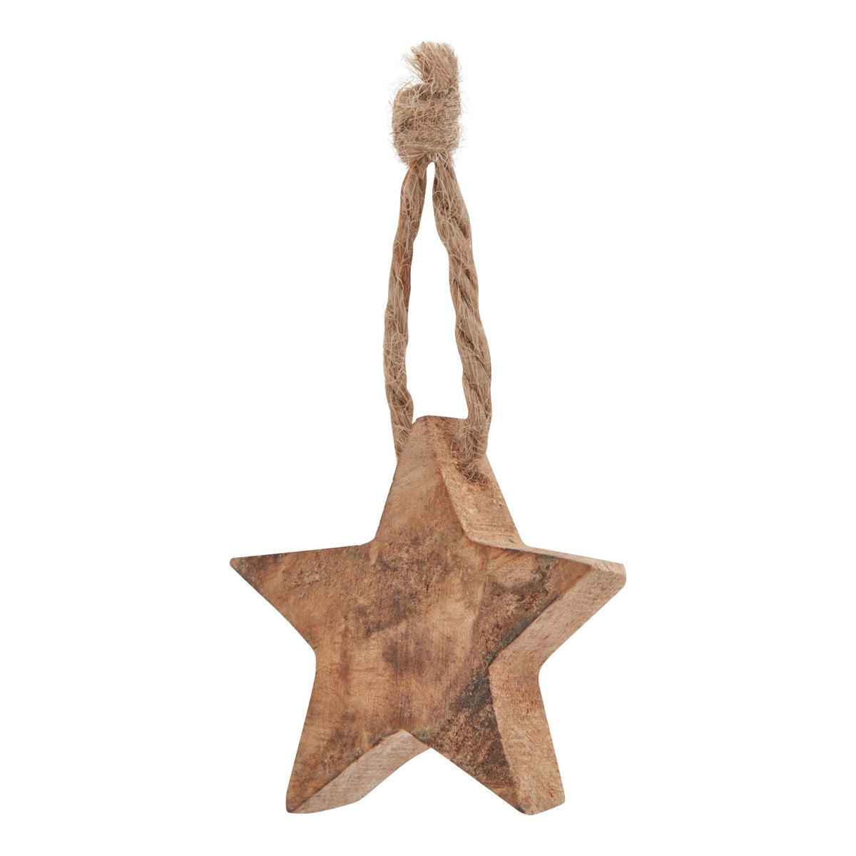 Pack Of 90 Wooden Star Hanging Decorations, detail close-up