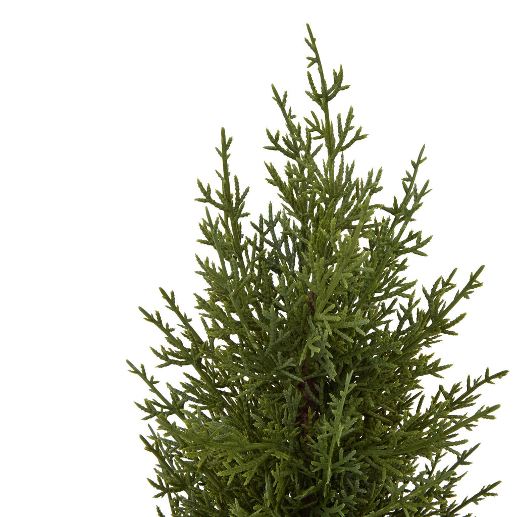 Artificial Small Green Fir Tree in Wood Log, alternative angle