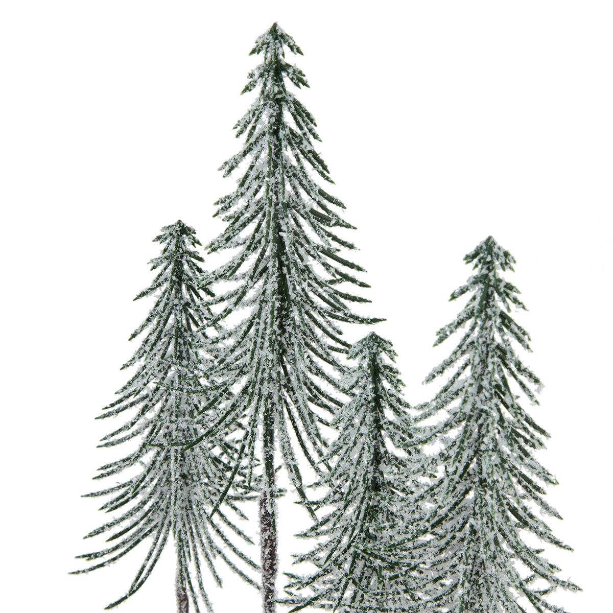 Artificial Medium Snowy Spindle Tree Quad in Wood Log, alternative angle