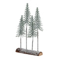 Artificial Medium Snowy Spindle Tree Quad in Wood Log, main product view
