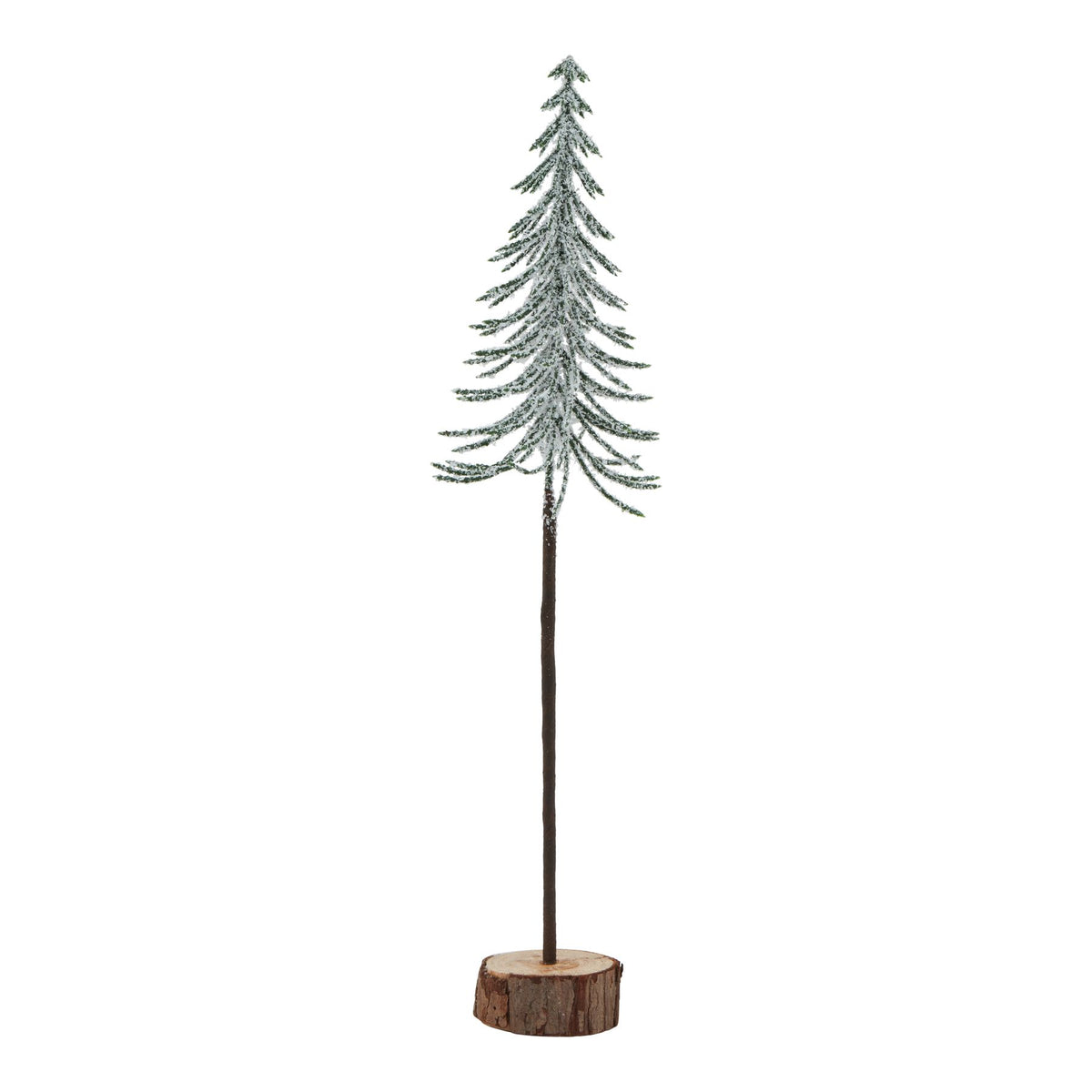 Artificial Large Snowy Spindle Tree in Wood Log, main product view