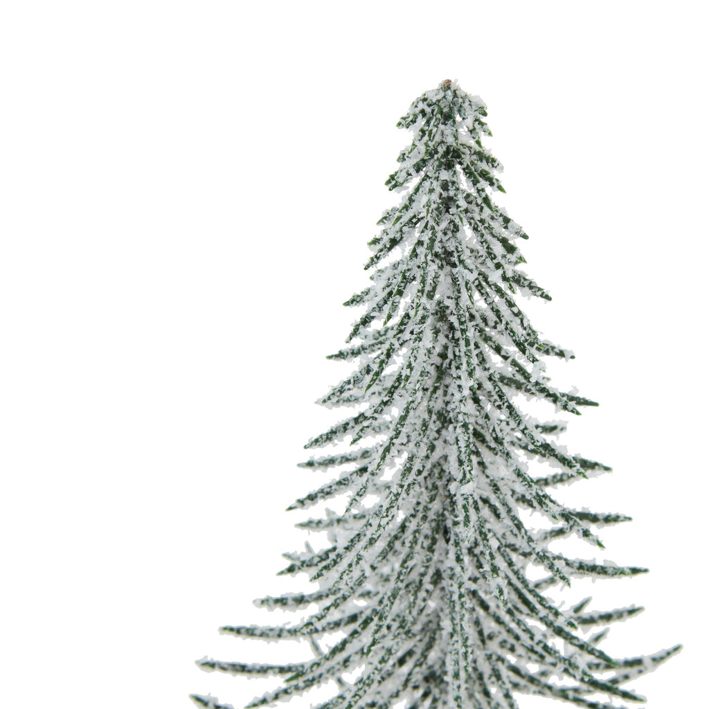 Artificial Small Snowy Spindle Tree in Wood Log, alternative angle