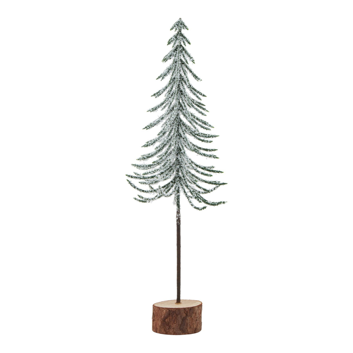 Artificial Small Snowy Spindle Tree in Wood Log, main product view