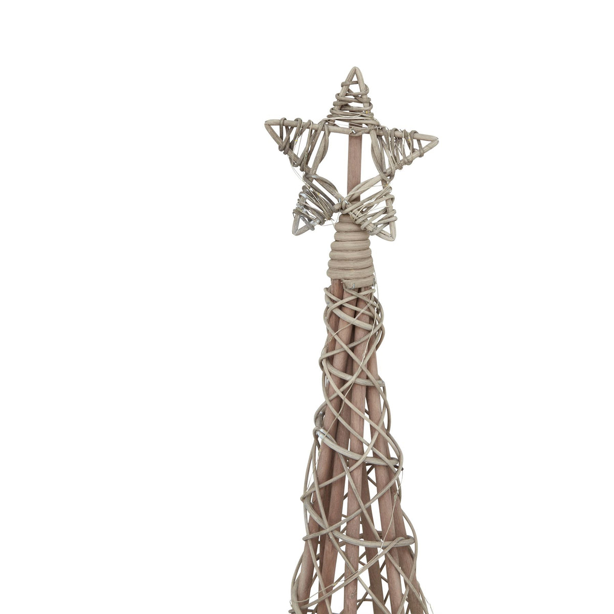 Large LED Wicker Christmas Tree With Star, alternative angle