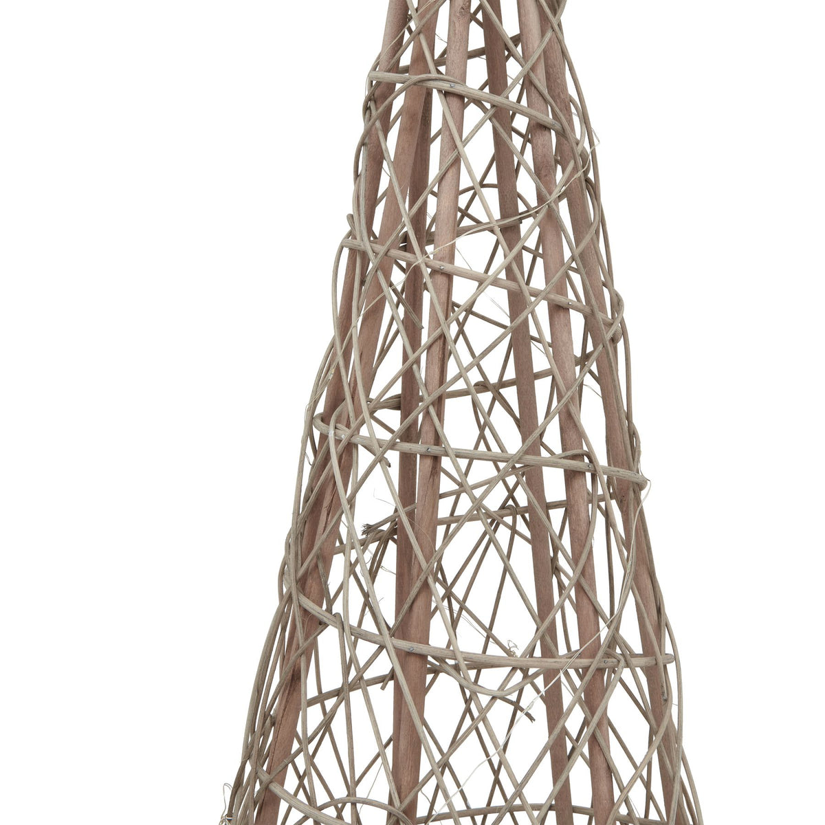 Large LED Wicker Christmas Tree With Star, detail close-up
