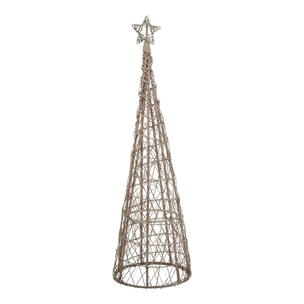 Large LED Wicker Christmas Tree With Star, main product view