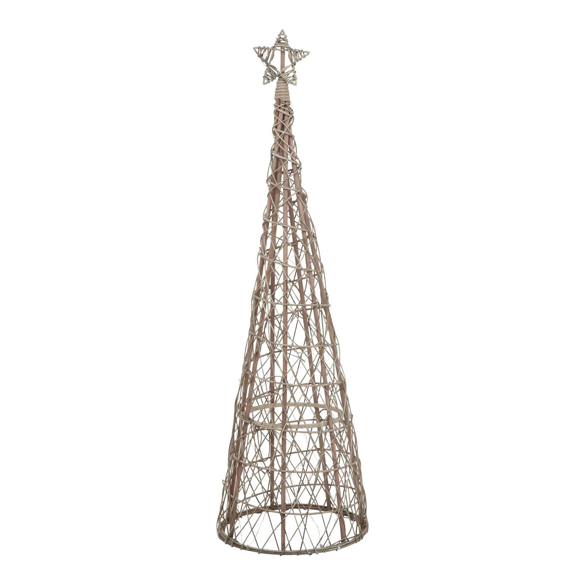 Large LED Wicker Christmas Tree With Star, main product view