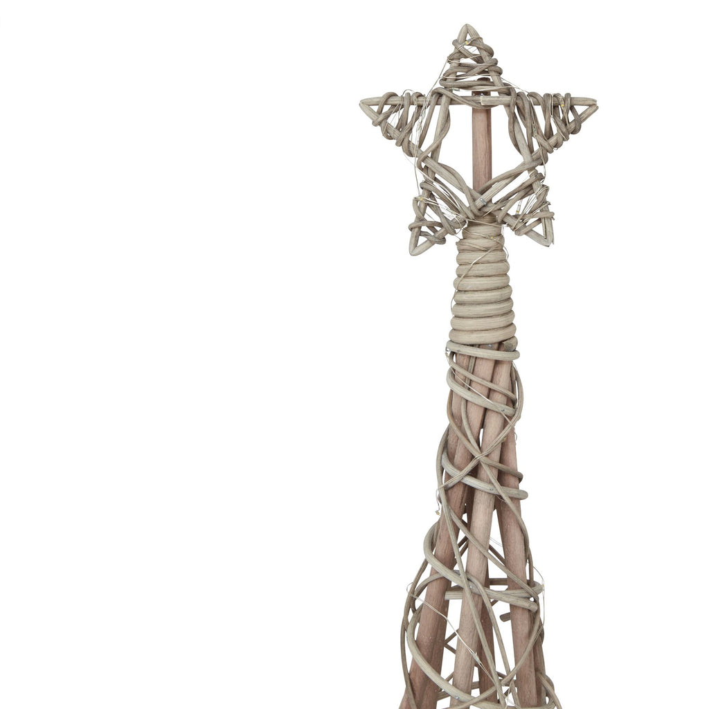 LED Wicker Christmas Tree With Star, alternative angle