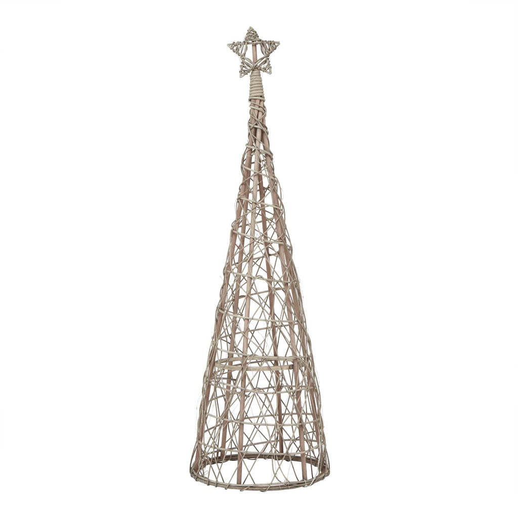 LED Wicker Christmas Tree With Star, main product view