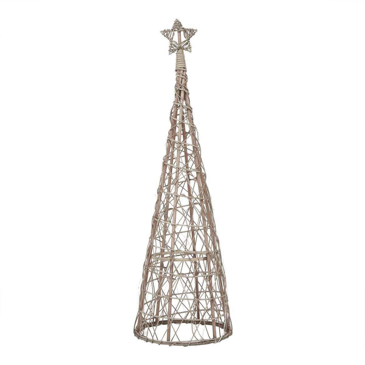 LED Wicker Christmas Tree With Star, main product view