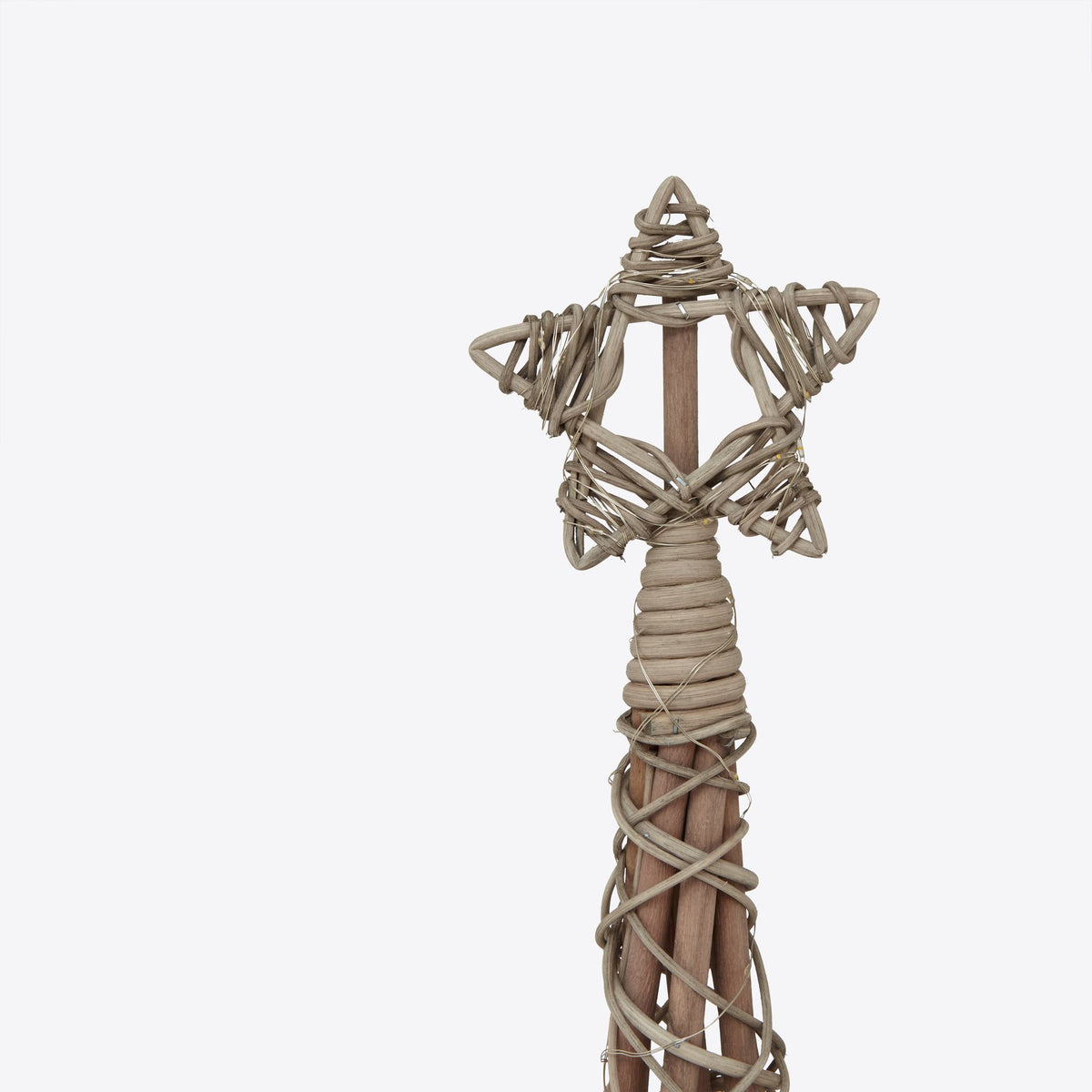 Small LED Wicker Christmas Tree With Star, alternative angle