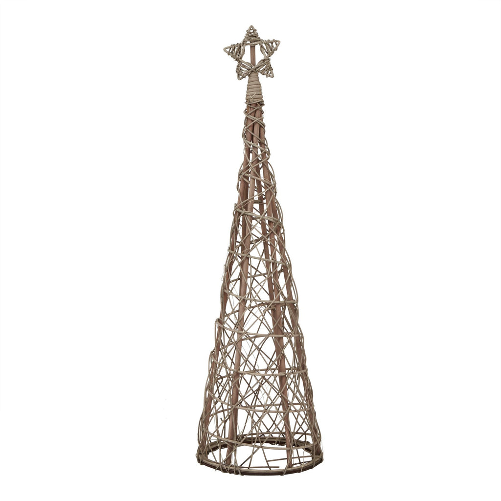Small LED Wicker Christmas Tree With Star, main product view
