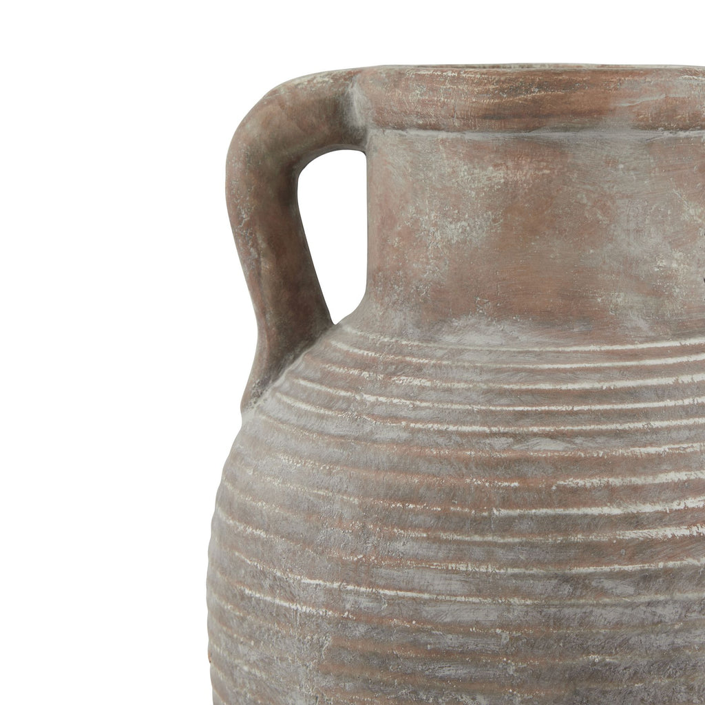 Siena Large Brown Amphora Pot — detail close-up brown ceramic