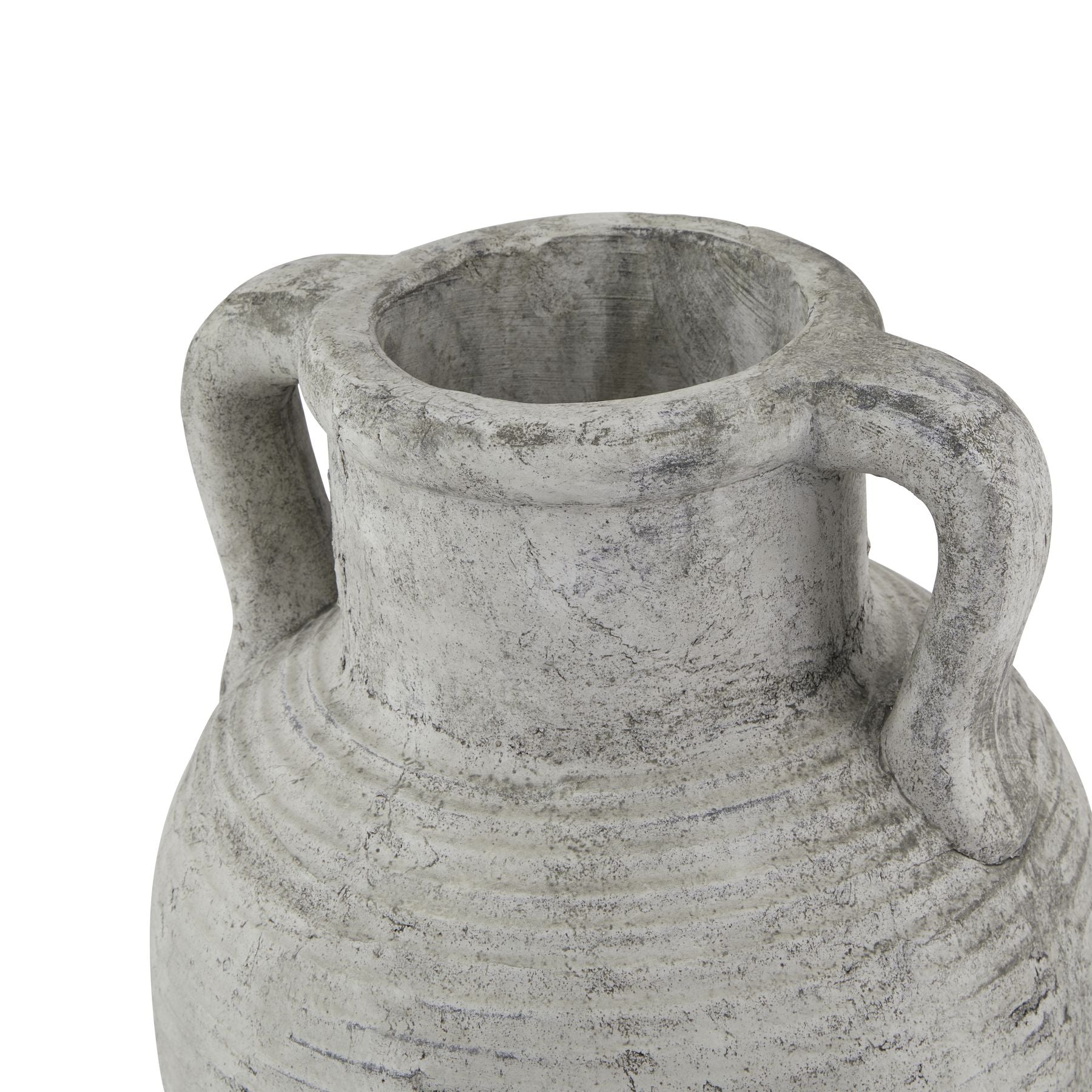 Athena Stone Large Amphora Pot — side view white ceramic