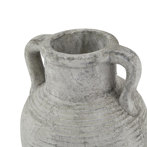 Athena Stone Large Amphora Pot — side view white ceramic