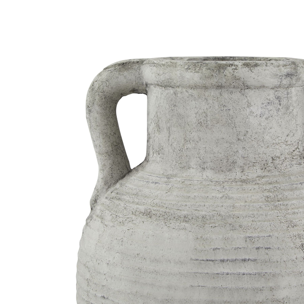 Athena Stone Large Amphora Pot — detail close-up white ceramic