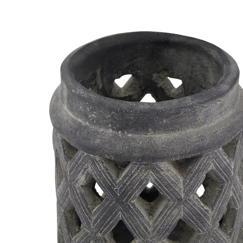Amalfi Grey Large Lattice Lantern, alternative angle