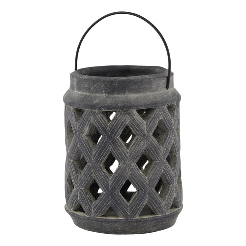 Amalfi Grey Large Lattice Lantern, main product view