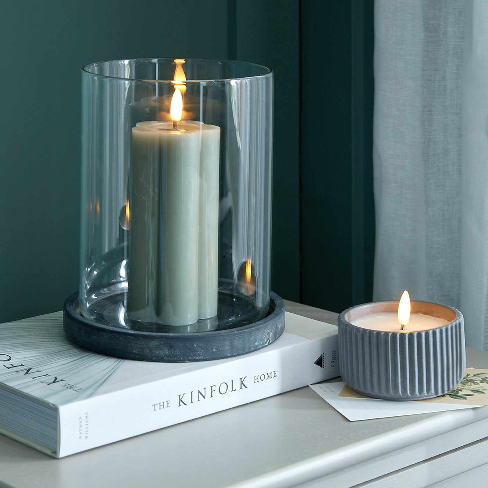 Amalfi Grey Large Hurricane Lantern — main product view