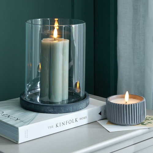 Amalfi Grey Large Hurricane Lantern — main product view