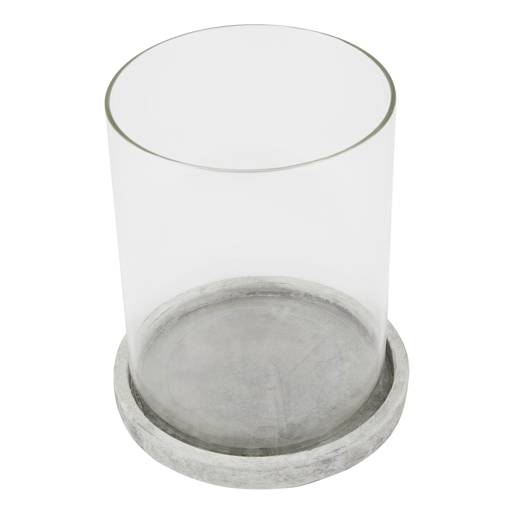 Athena Stone Large Hurricane Lantern — side view white ceramic