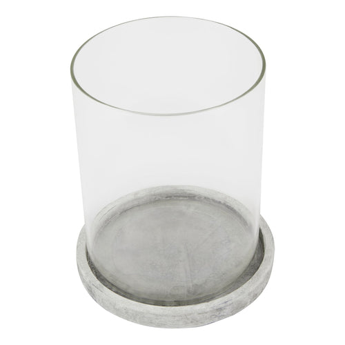 Athena Stone Large Hurricane Lantern — side view white ceramic