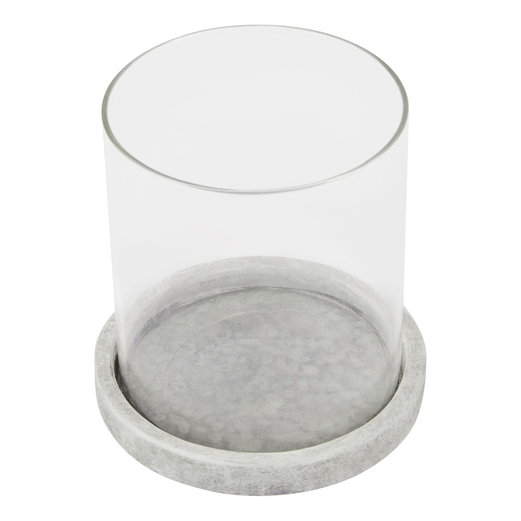 Athena Stone Hurricane Lantern — side view white ceramic