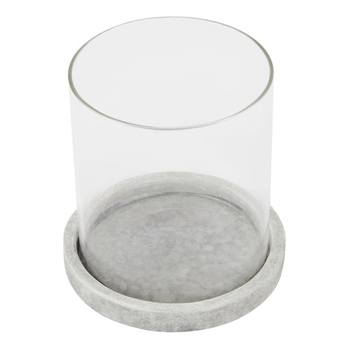 Athena Stone Hurricane Lantern — side view white ceramic