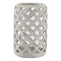Large Grey Stone Effect Hurricane Lantern — main product view
