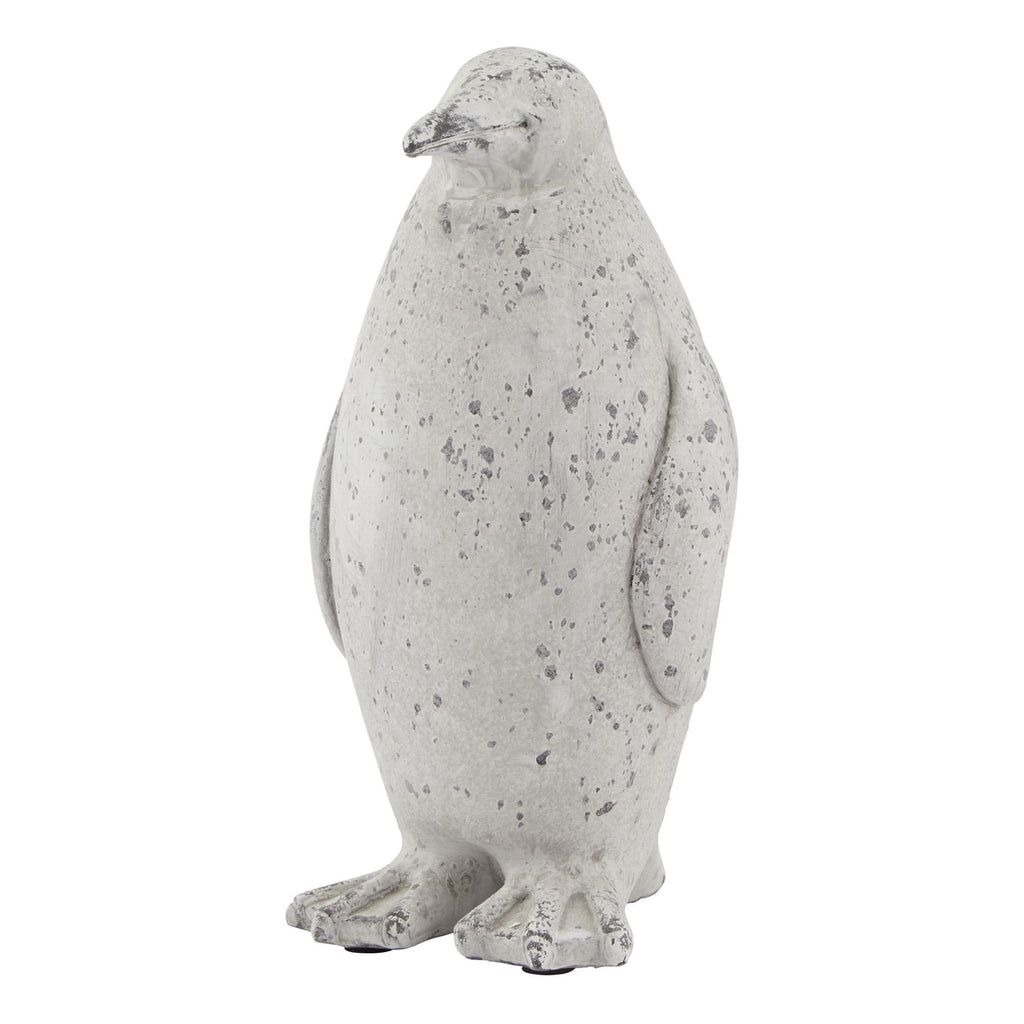 Medium Grey Stone Effect Penguin Statue, main product view