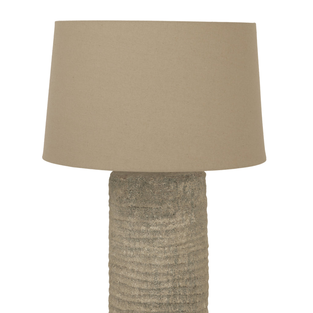 Tall Tuscan Grey Lamp — side view grey ceramic