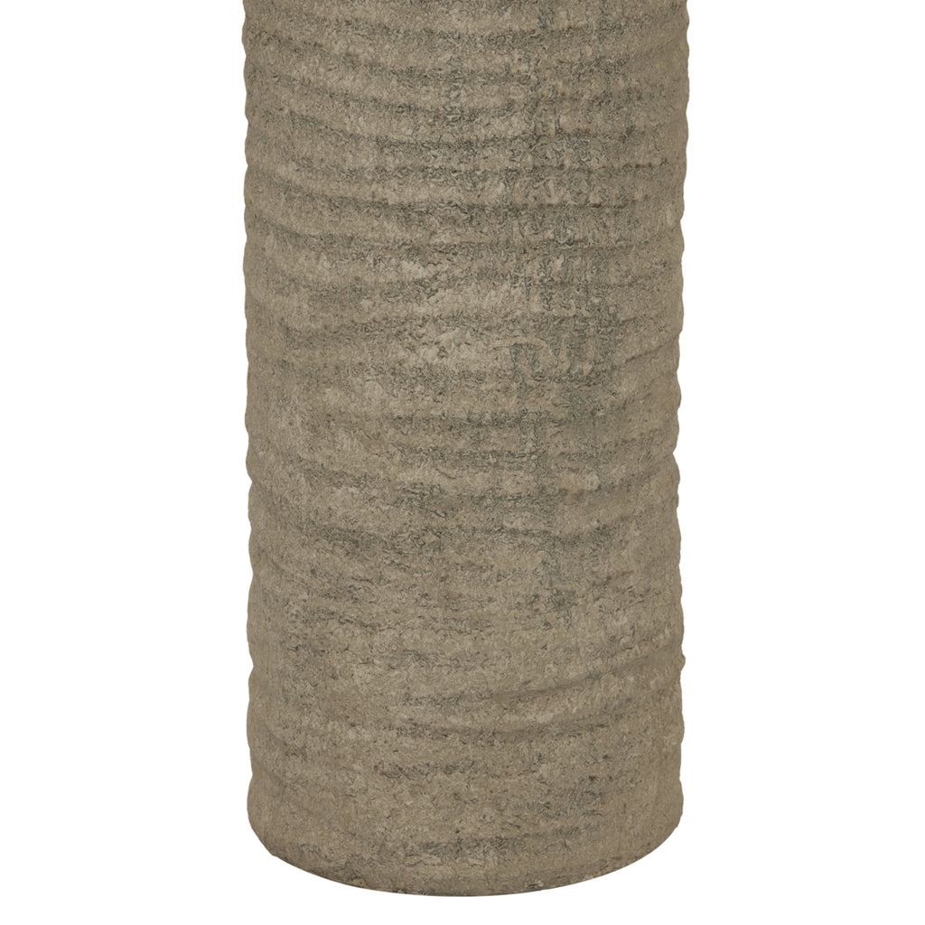 Tall Tuscan Grey Lamp — detail close-up grey ceramic