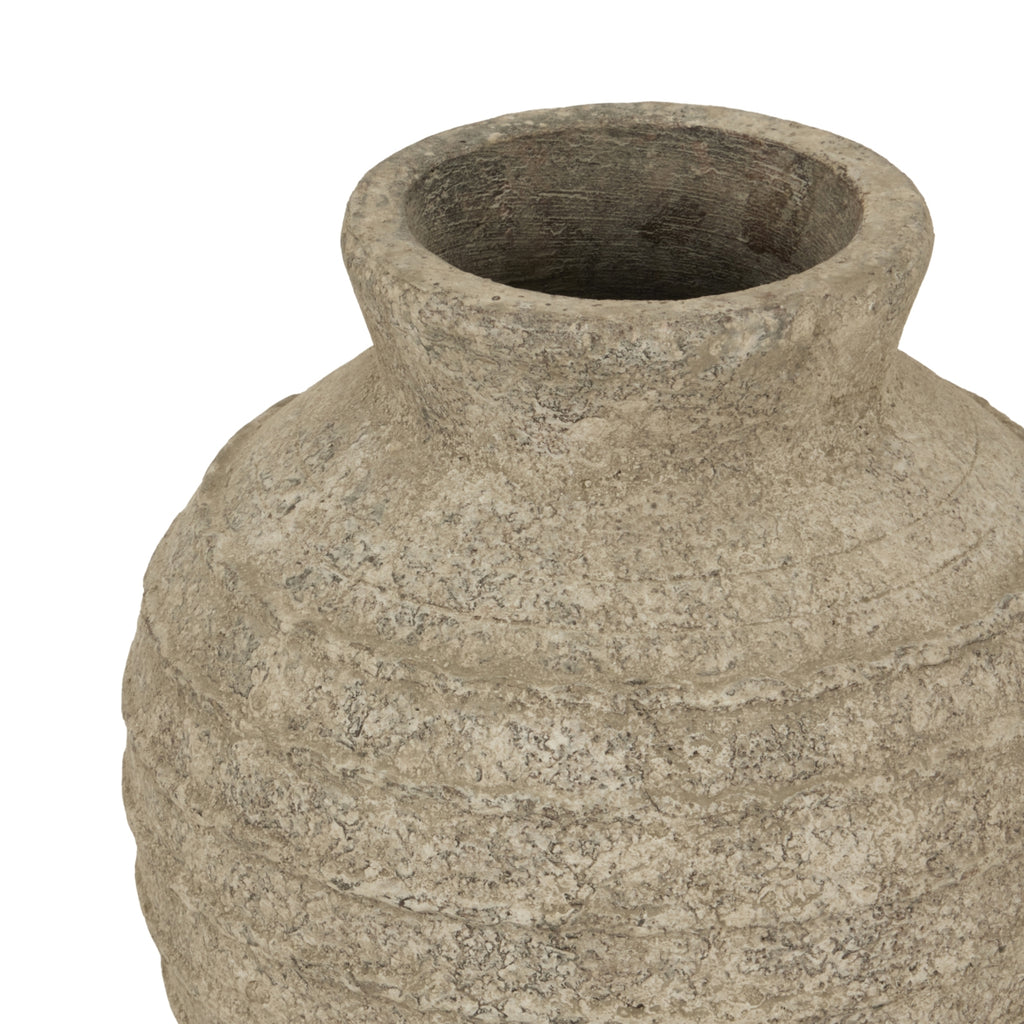 Large Tuscan Grey Vase — side view grey ceramic