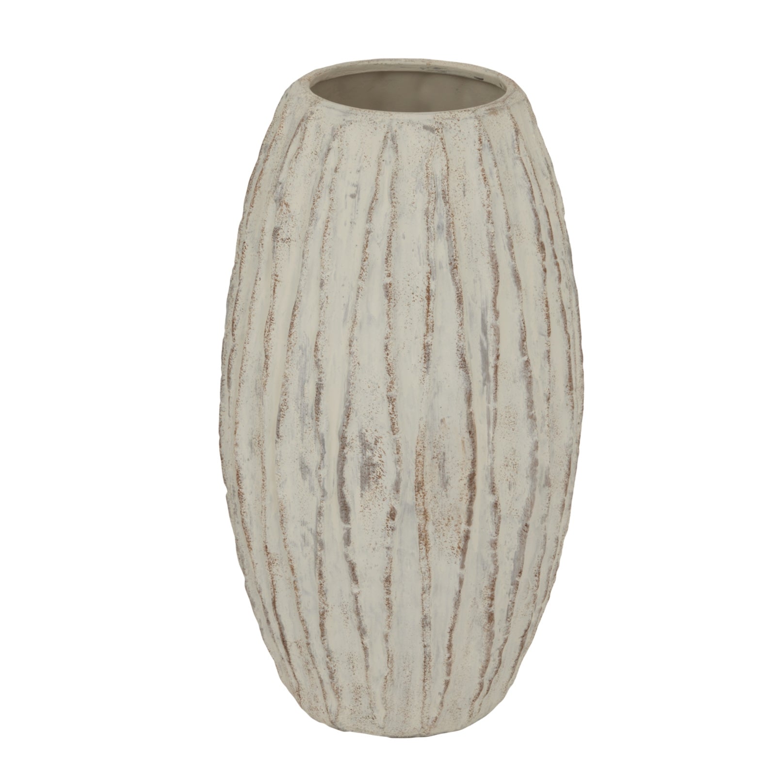 Lorenzo Large Fin Vase — side view white ceramic