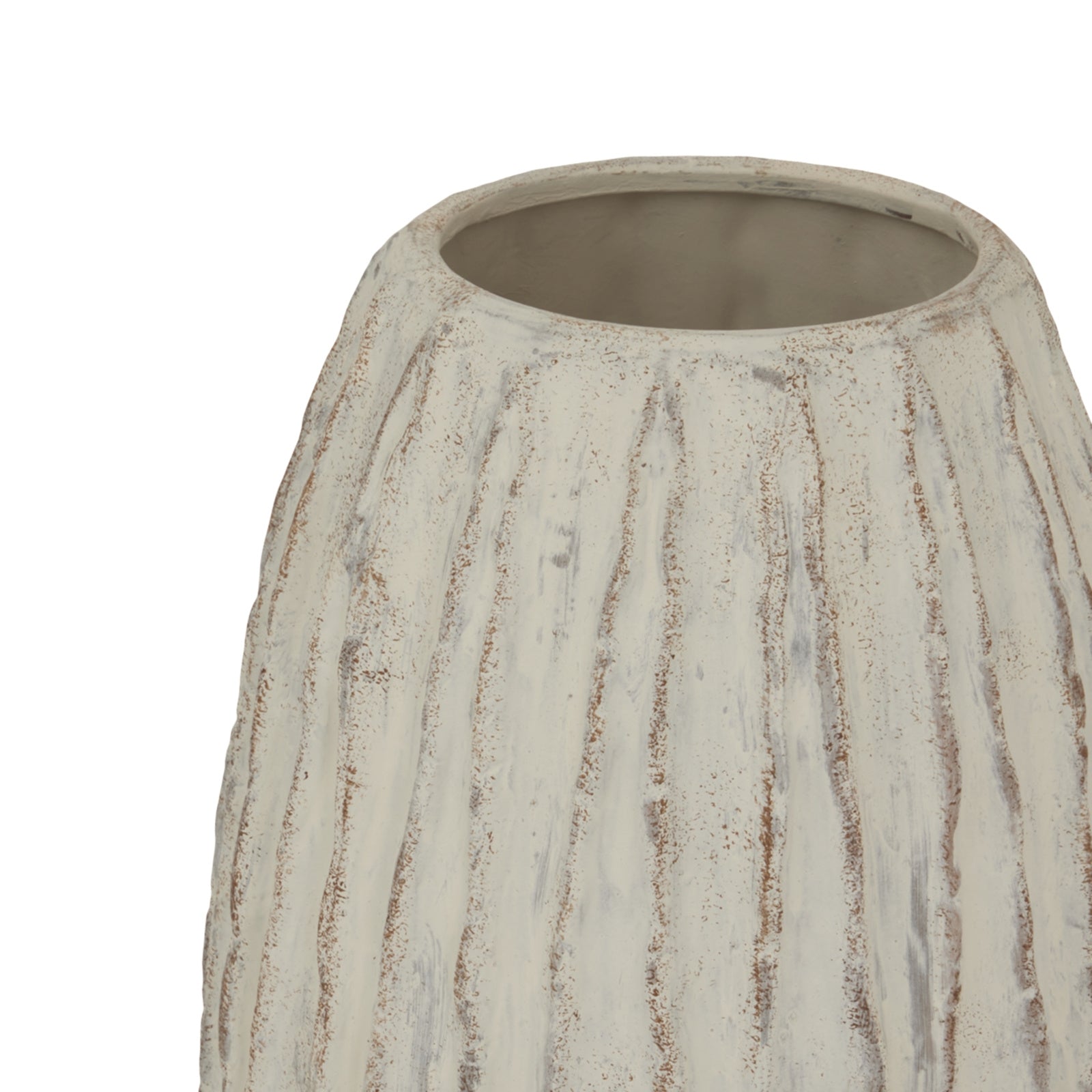 Lorenzo Large Fin Vase — detail close-up white ceramic