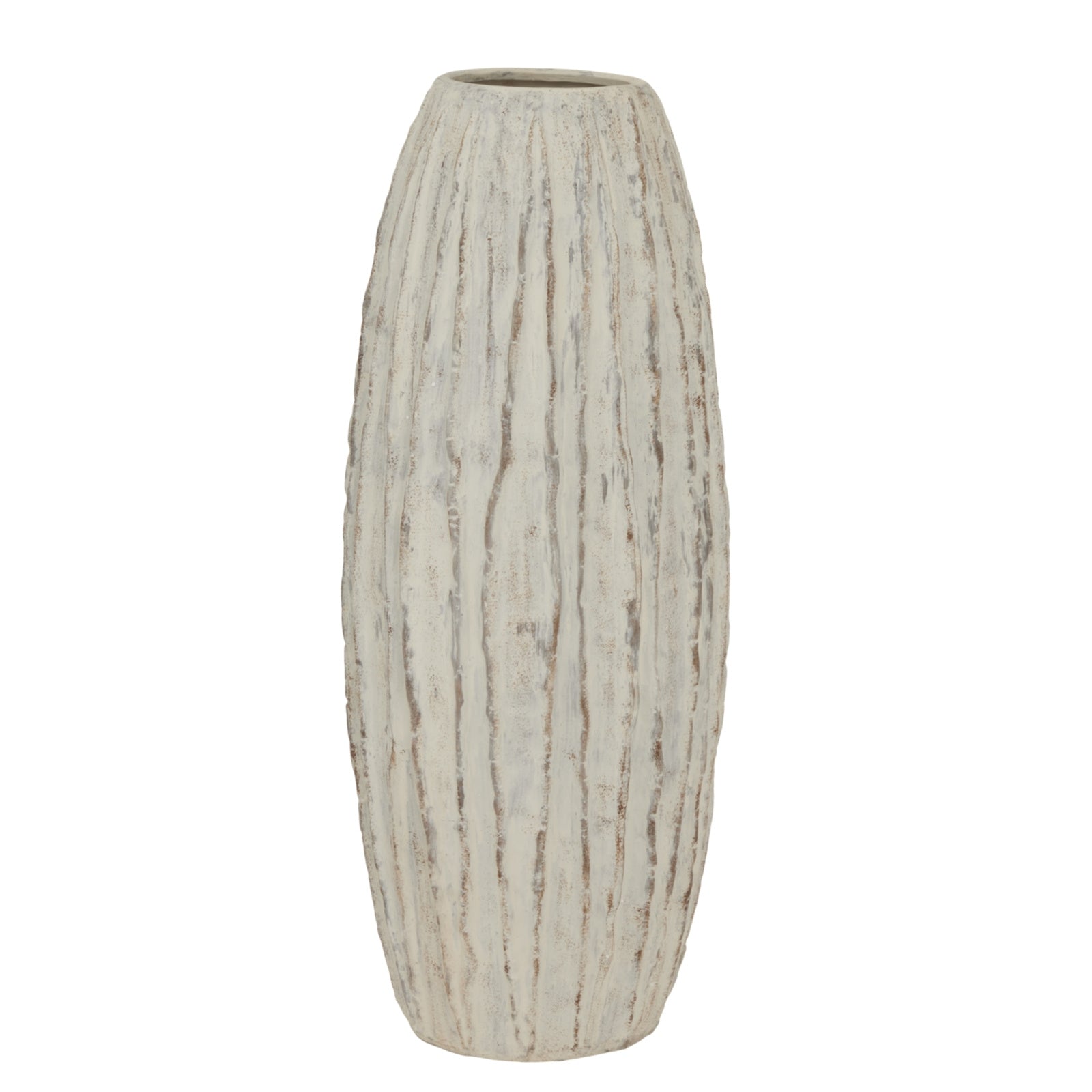 Lorenzo Tall Fin Vase — side view white ceramic