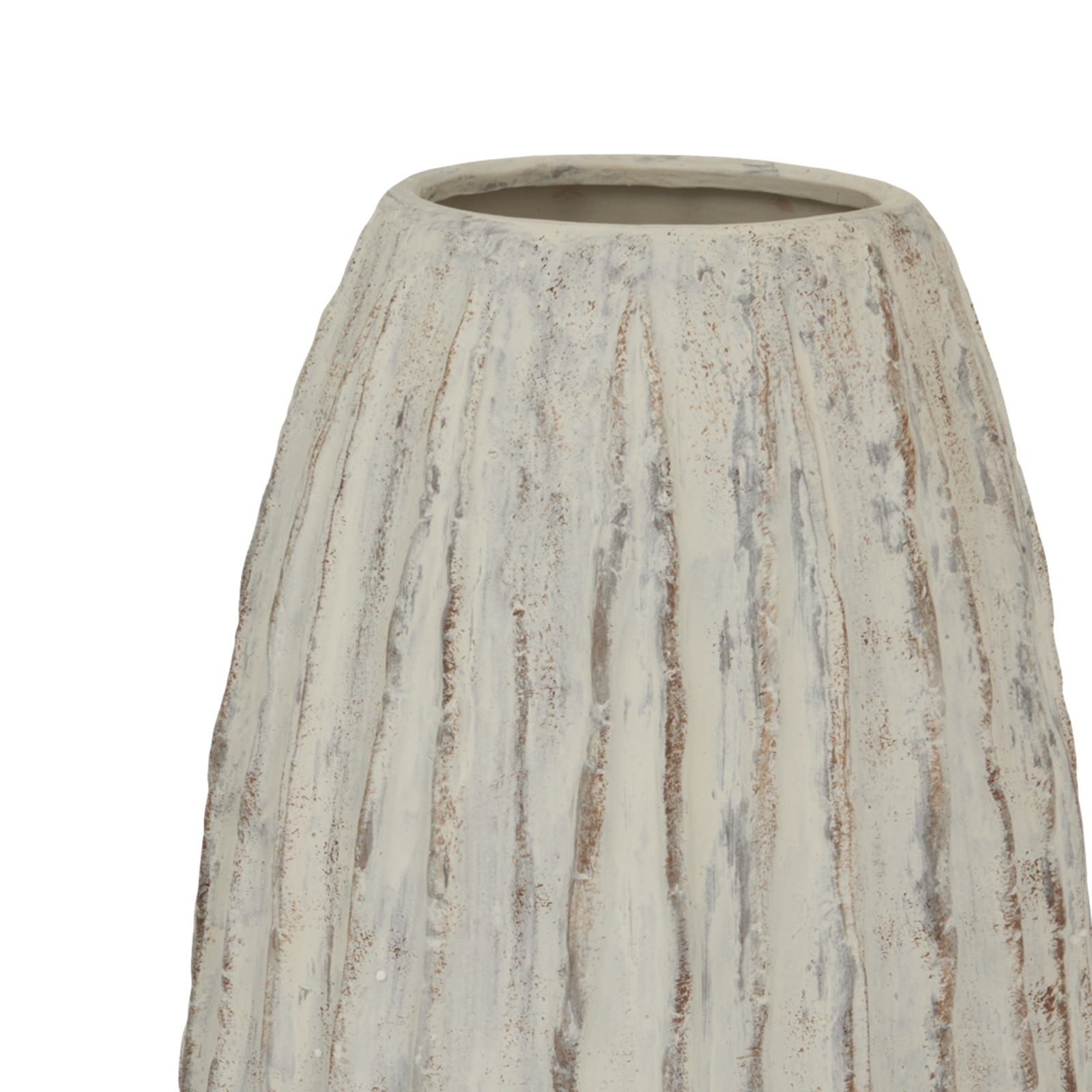 Lorenzo Tall Fin Vase — detail close-up white ceramic
